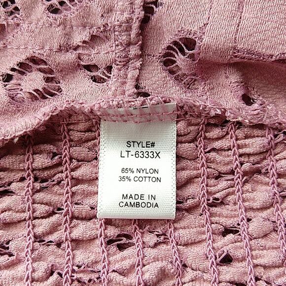 2X Burgundy Lace Bralette with Bra Pads Zenana double adjustable straps smocked - Picture 12 of 15